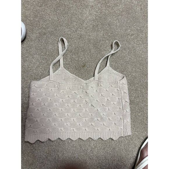 Willow & Wind Crochet Crop Top Women’s Small Beige Summer Beach Boho - Picture 2 of 4